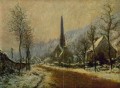 Iglesia de Jeufosse Clima nevado Claude Monet
